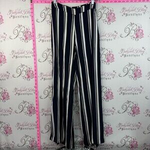 Dynamite pants Navy and White Vertical Stripe Wide-Leg Pants